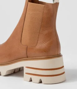 Breda Tan Vanilla Box Leather Chelsea Boots