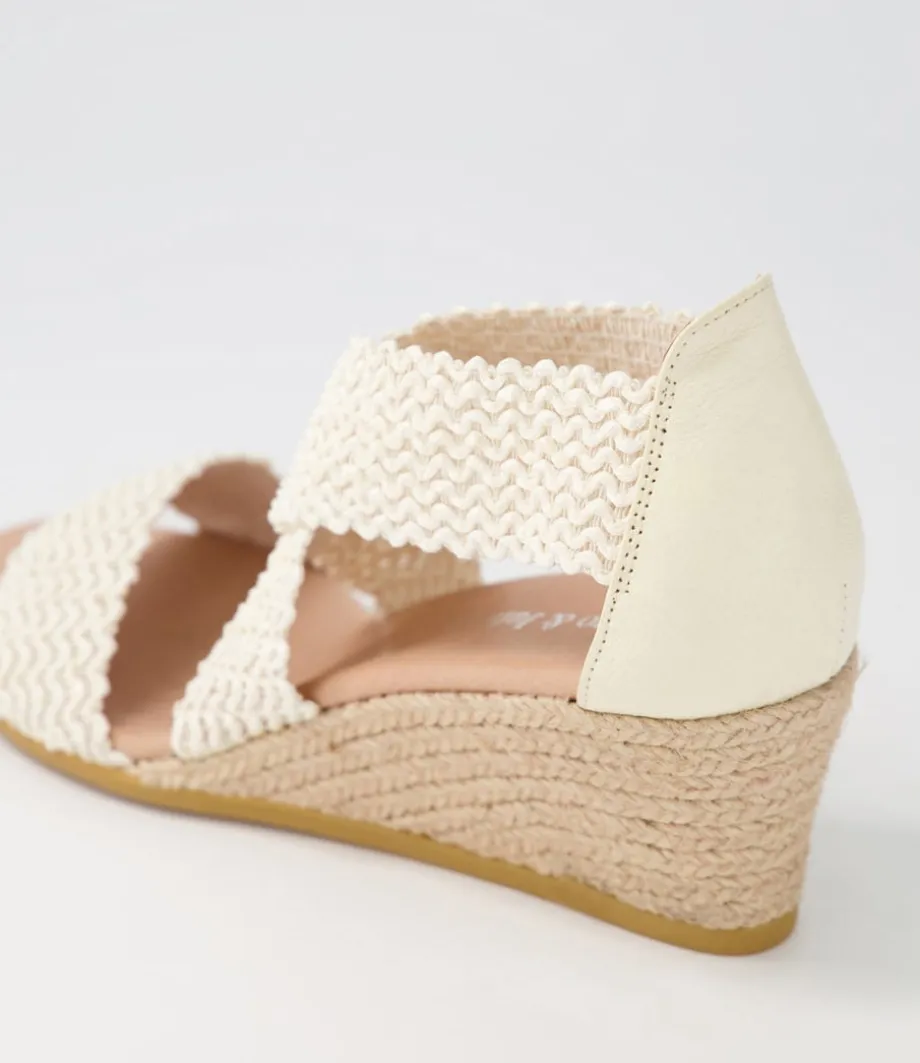 Briage Natural Weave Elastic Leather Espadrilles