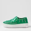Brodies Emerald White Patent Leather Sneakers