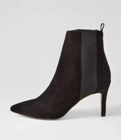 Bryann Black Suede Elastic Chelsea Boots