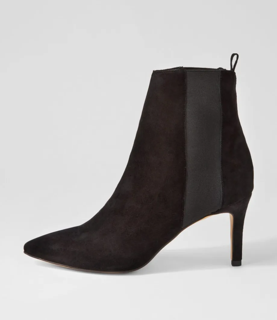 Bryann Black Suede Elastic Chelsea Boots