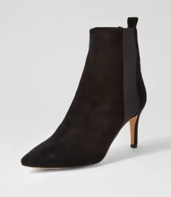 Bryann Black Suede Elastic Chelsea Boots