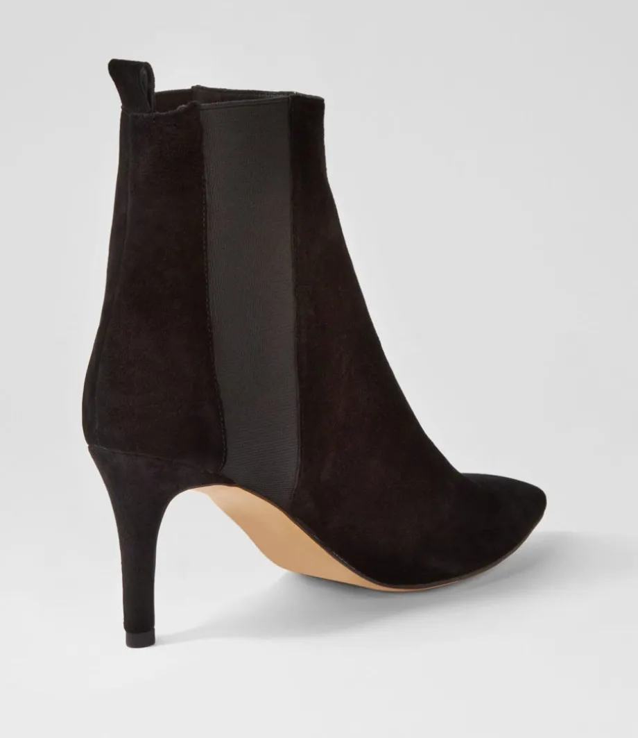 Bryann Black Suede Elastic Chelsea Boots