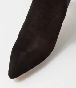 Bryann Black Suede Elastic Chelsea Boots