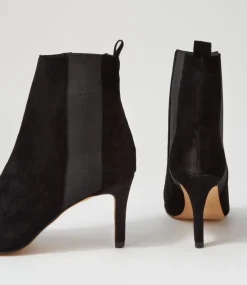 Bryann Black Suede Elastic Chelsea Boots