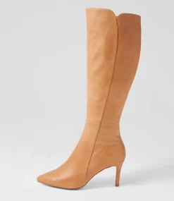 Buel Cappuccino Leather Knee High Boots
