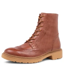 Buford Cognac Leather Lace Up Boots