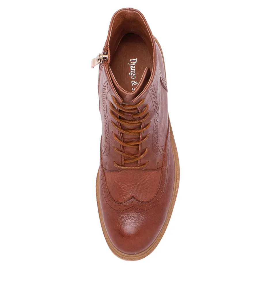 Buford Cognac Leather Lace Up Boots