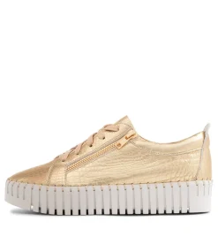 Bump Gold Croco Leather Sneakers Ws