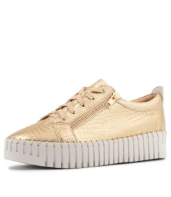 Bump Gold Croco Leather Sneakers Ws
