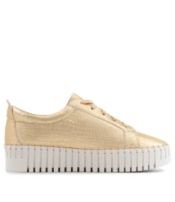 Bump Gold Croco Leather Sneakers Ws