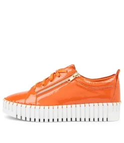 Bump Orange Patent Leather Sneakers Ws