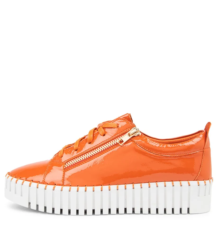 Bump Orange Patent Leather Sneakers Ws