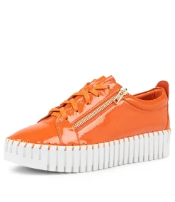 Bump Orange Patent Leather Sneakers Ws