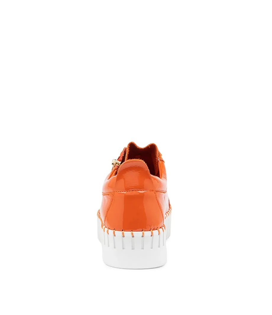 Bump Orange Patent Leather Sneakers Ws