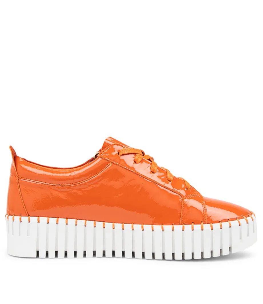 Bump Orange Patent Leather Sneakers Ws
