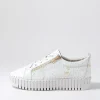 Bump White Gold Flower Leather Sneakers