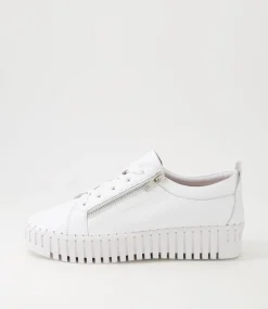 Bump White Leather Sneakers