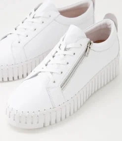 Bump White Leather Sneakers