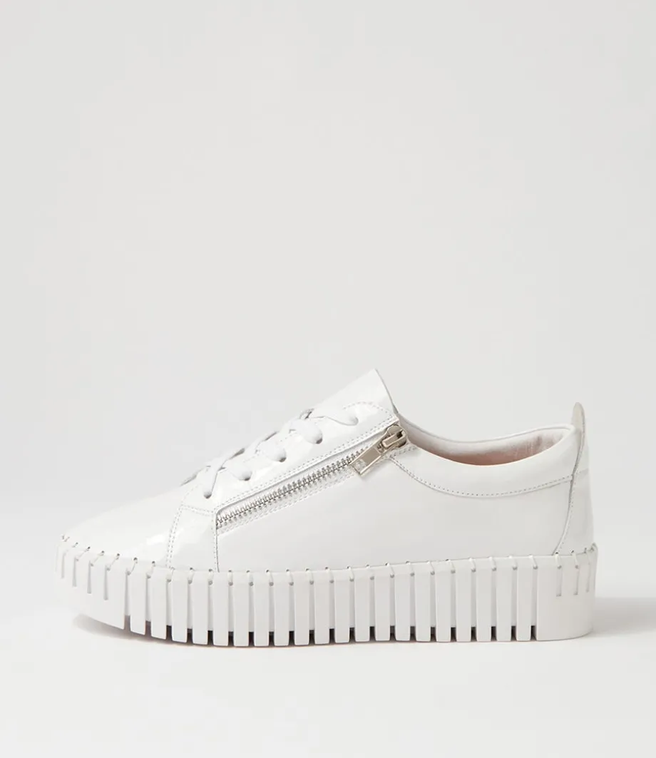 Bump White Patent Leather Sneakers