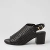 Burne Black Leather Sandals