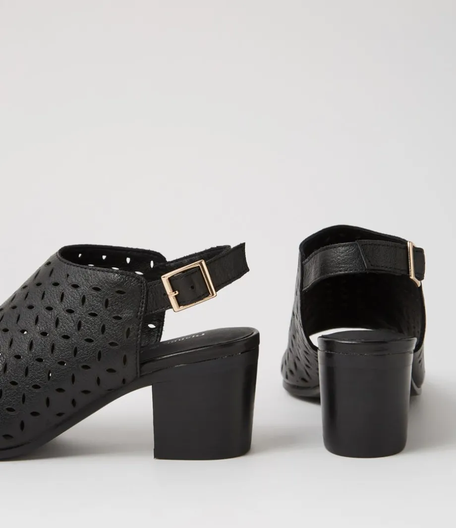 Burne Black Leather Sandals