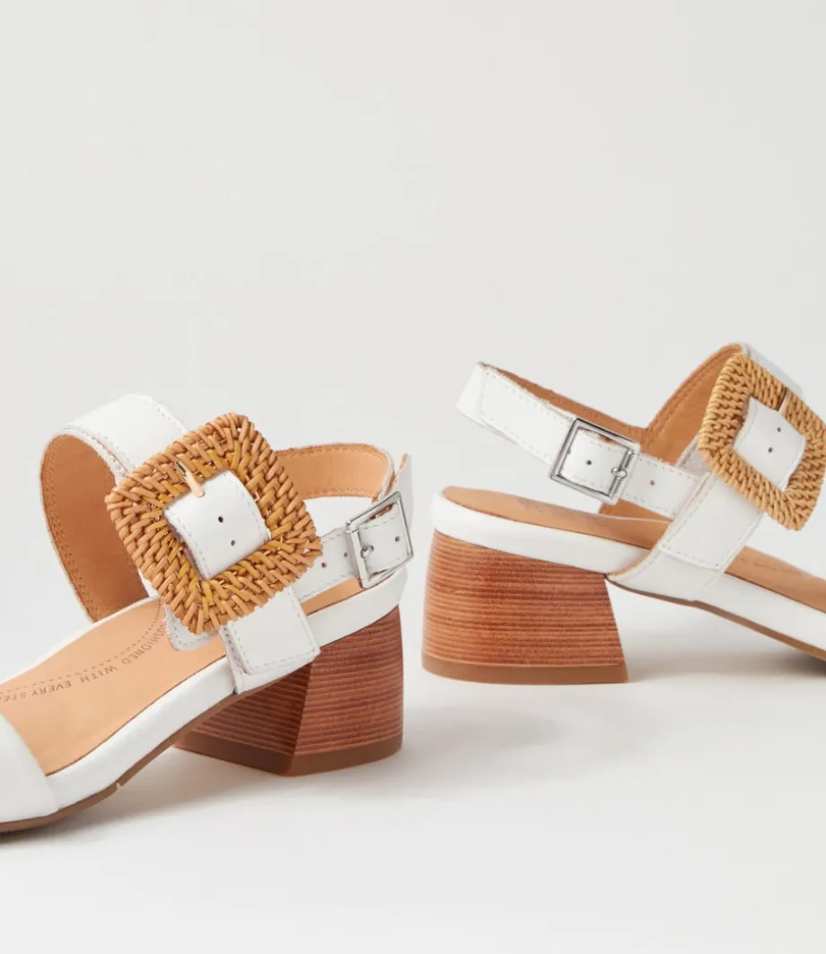 Cabalas W White Leather Sandals