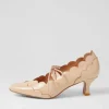 Caddie Latte Patent Leather Mary Jane Heels