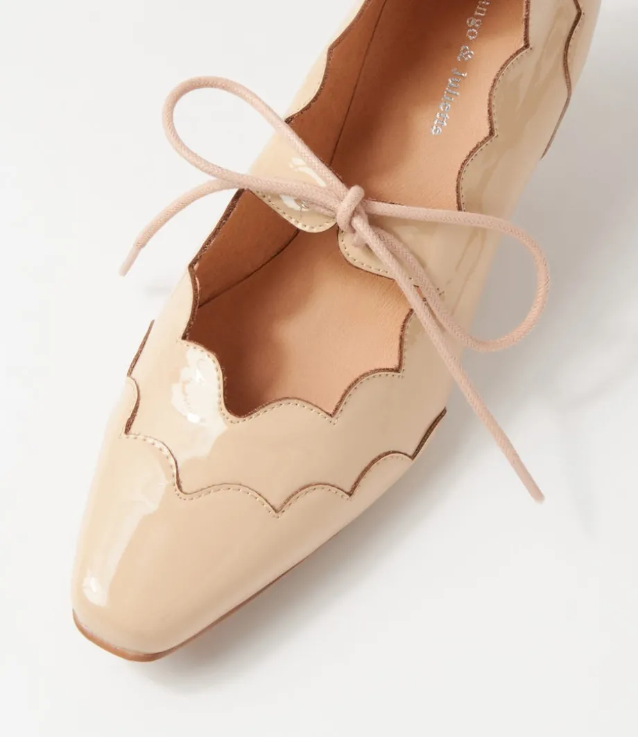 Caddie Latte Patent Leather Mary Jane Heels