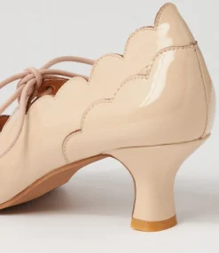Caddie Latte Patent Leather Mary Jane Heels