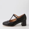 Cadee Black Croc Patent Leather Heels