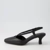 Cadman Black Leather Heels