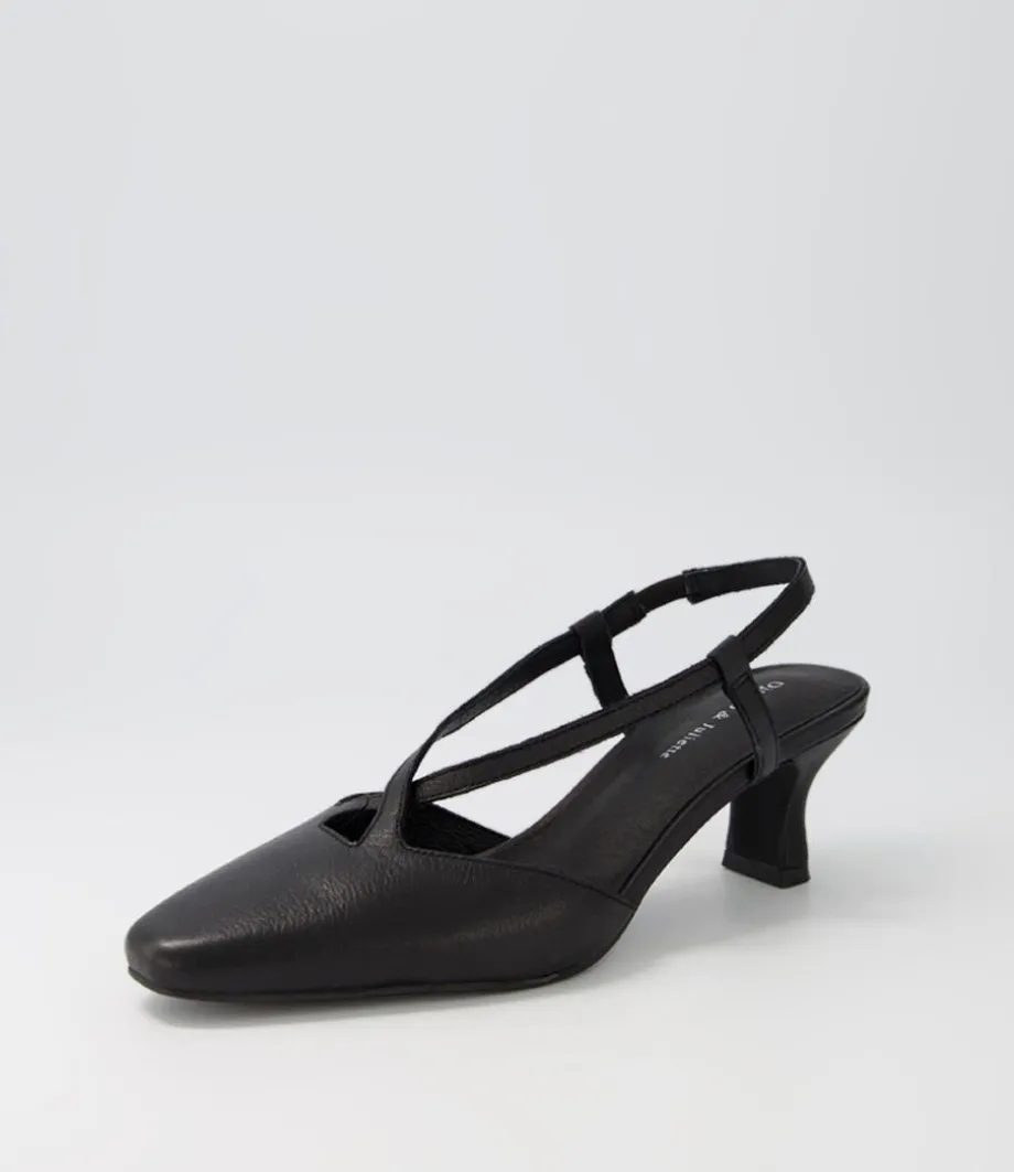 Cadman Black Leather Heels