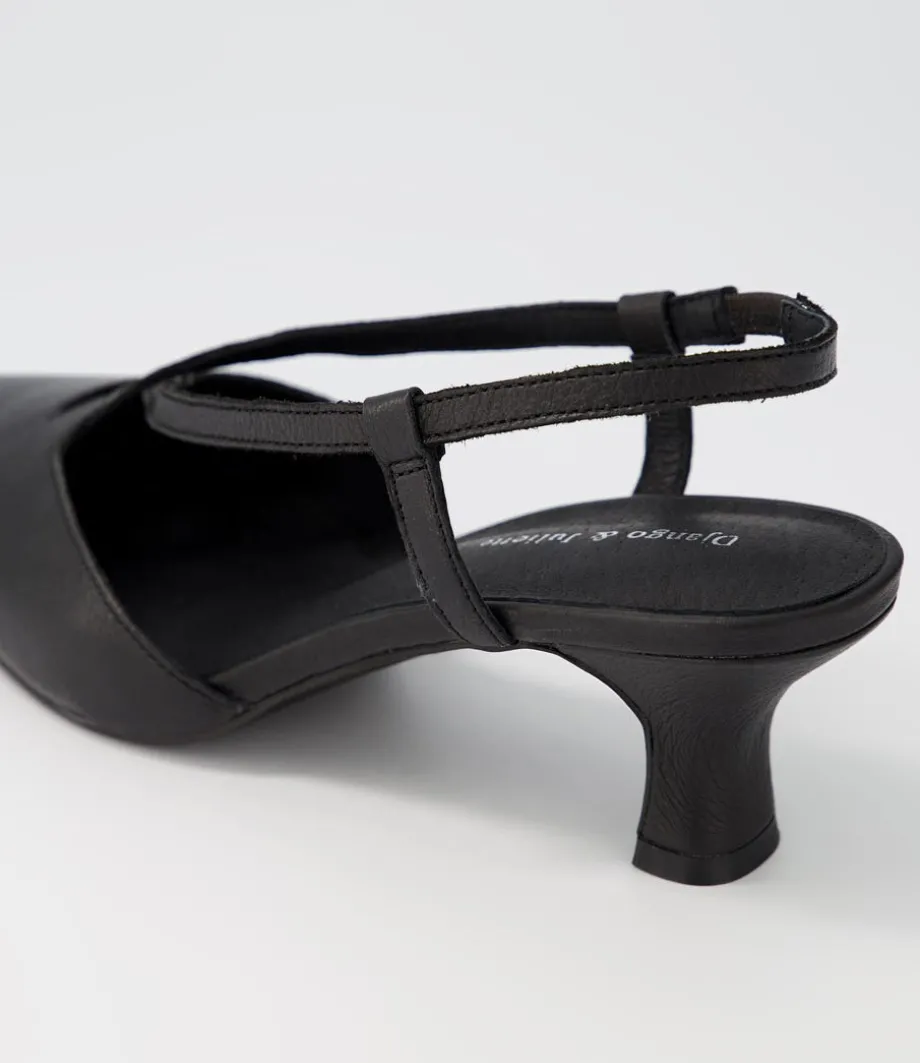 Cadman Black Leather Heels