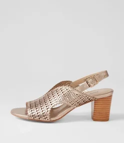 Cailely Champagne Shrunken Leather Sandals