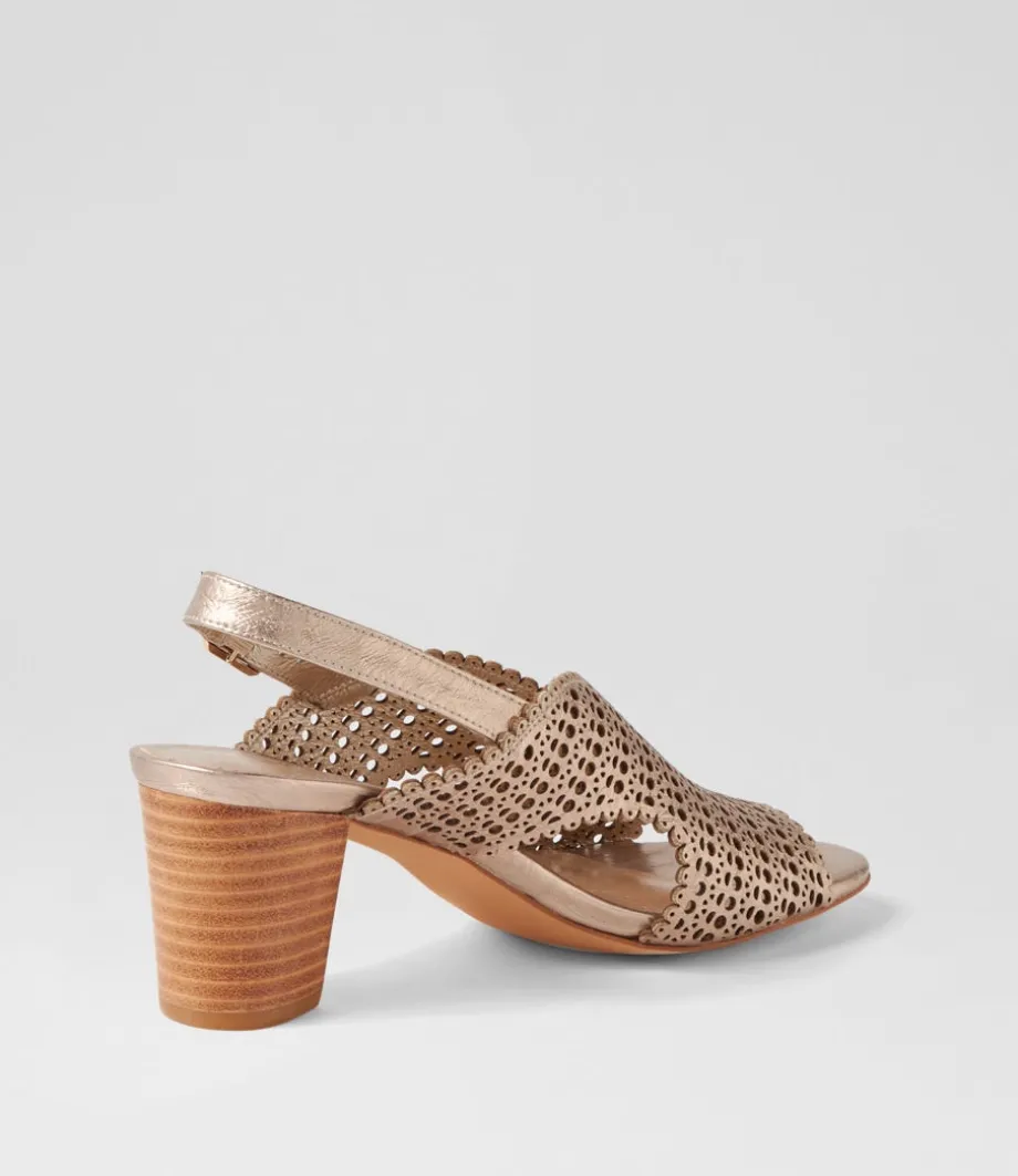 Cailely Champagne Shrunken Leather Sandals