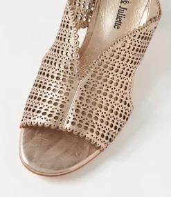 Cailely Champagne Shrunken Leather Sandals