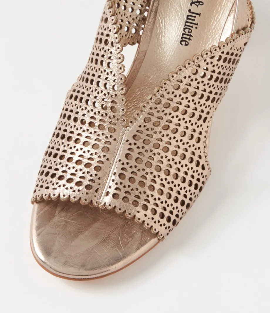 Cailely Champagne Shrunken Leather Sandals