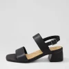 Caitlan W Black Leather Sandals