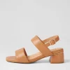 Caitlan W Tan Leather Sandals