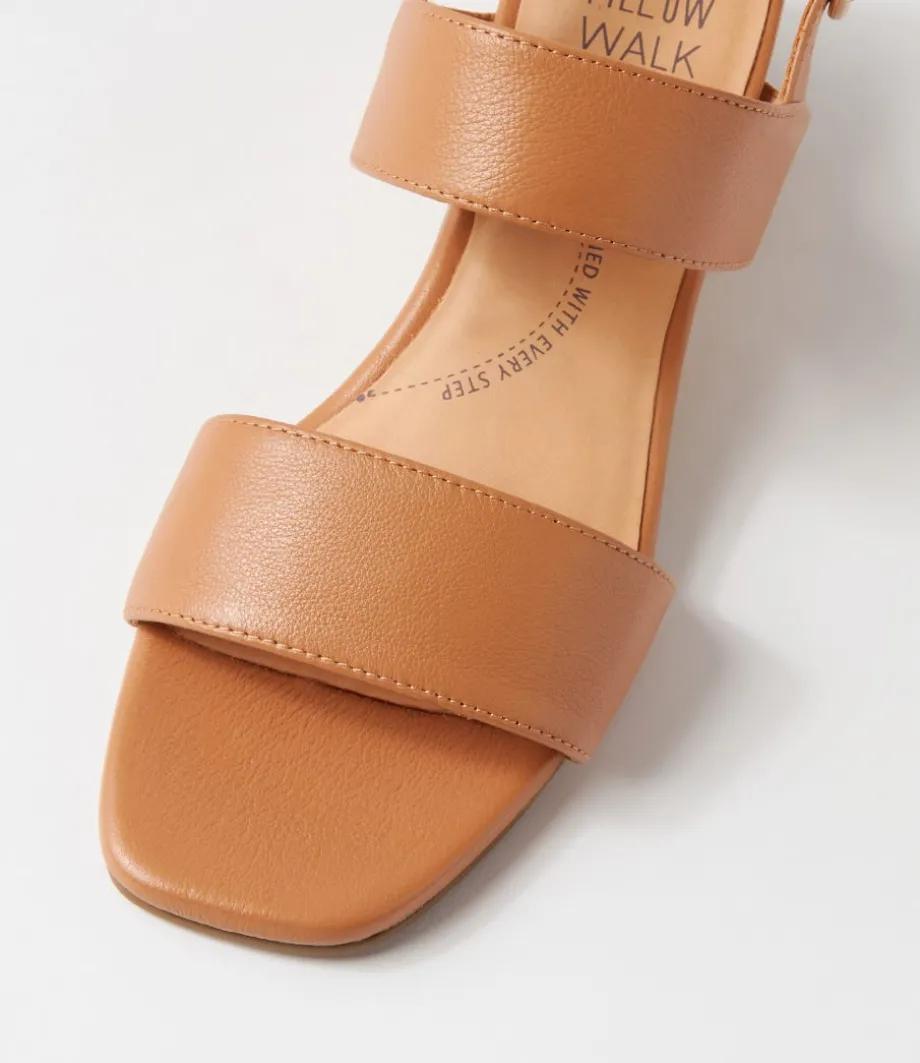 Caitlan W Tan Leather Sandals