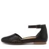 Camay Xf Black Leather Flat Shoes