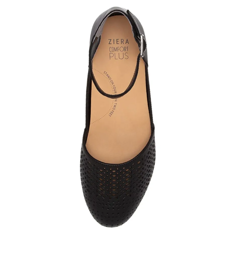 Camay Xf Black Leather Flat Shoes