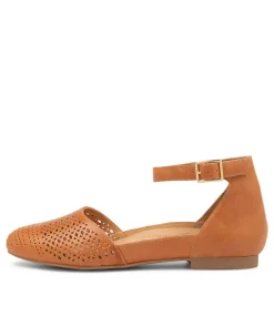 Camay Xf Tan Leather Flat Shoes