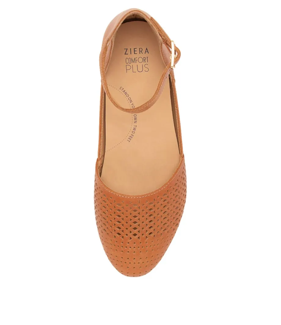 Camay Xf Tan Leather Flat Shoes