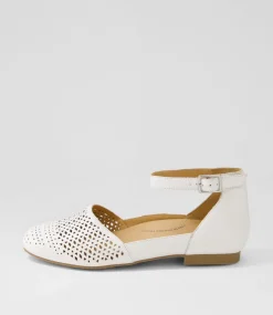 Camay Xf White Leather Flat Shoes