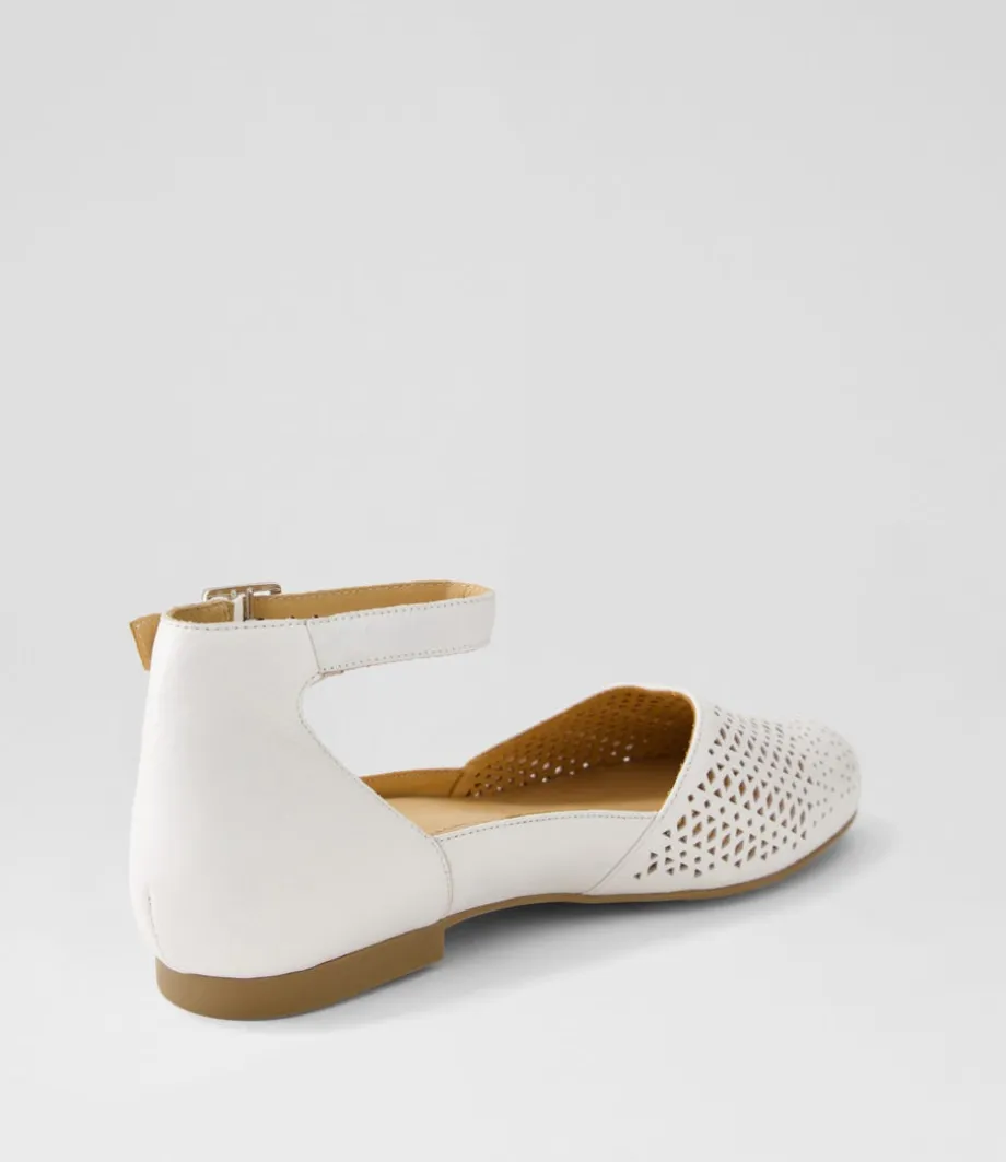 Camay Xf White Leather Flat Shoes