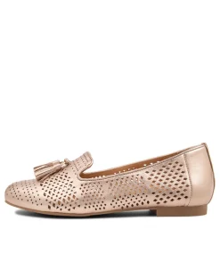 Cambe Xf Pale Rose Gold Leather Loafers