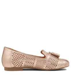 Cambe Xf Pale Rose Gold Leather Loafers