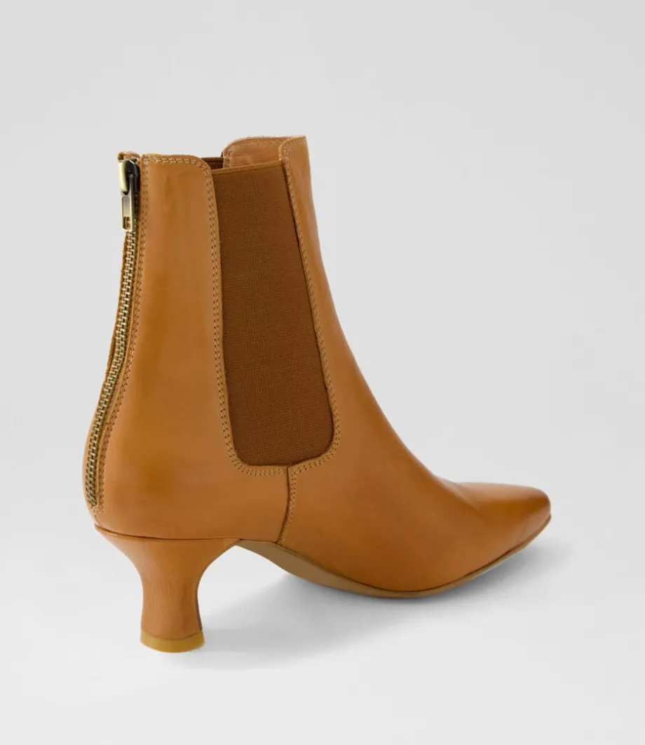 Capeyas Tan Leather Ankle Boots